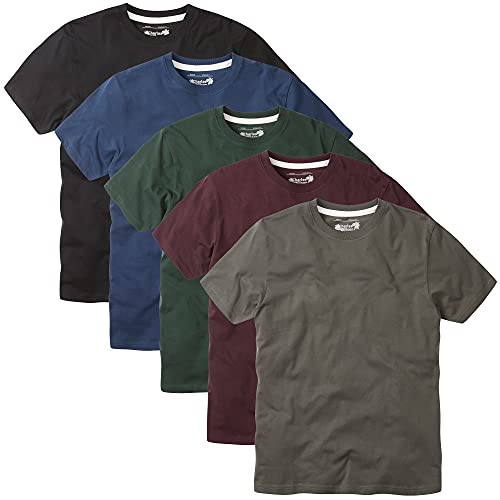 Charles Wilson Paquete 5 Camisetas Cuello Redondo Lisas (X-Large, Dark Essentials)