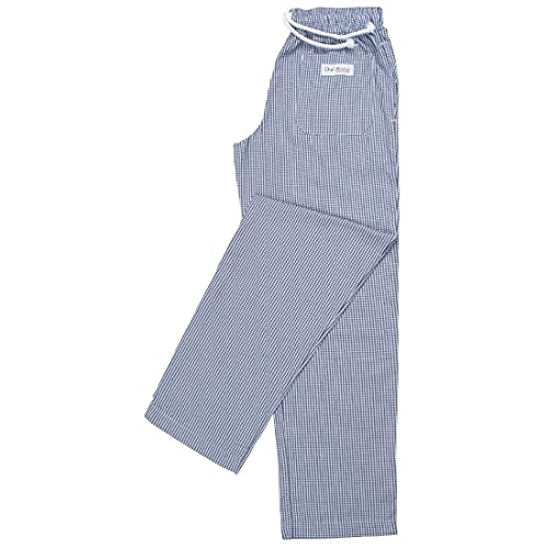 Chef Works A025-S Easyfit Pantalones, Pequeño Cuadros Azul