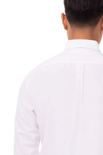 Chef Works Camisa de Vestir a Cuadros para Mujer, Blanco, S