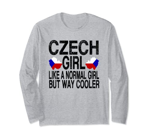Chica Checa - Bandera de la República Checa Manga Larga