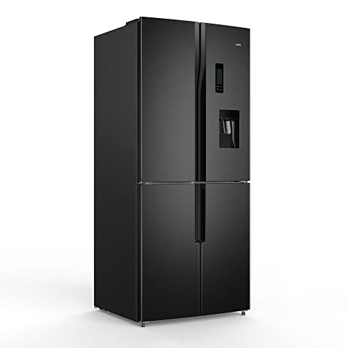 CHiQ FCD418NE4D Frigorífico americano con tecnología Inverter y No Frost de 418 L | Refrigeración rápida | Dispensador de agua | Enfriamiento por aire 3D | 43 db | Pantalla LED