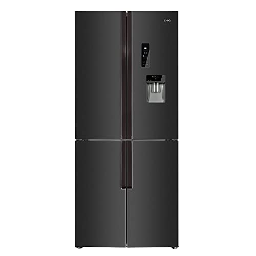 CHiQ FCD418NE4D Frigorífico americano con tecnología Inverter y No Frost de 418 L | Refrigeración rápida | Dispensador de agua | Enfriamiento por aire 3D | 43 db | Pantalla LED