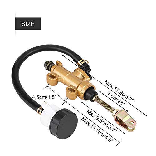 Cilindro maestro de freno trasero de motocicleta, bomba de freno de pie trasero con depósito para motocicleta Dirt Bike ATV
