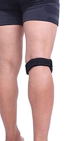 Cinturón de protección para la rodilla, ajustable, alivio efectivo del dolor del ligamento, articulación, ideal para la rodilla de saltador, corredor, trastorno de seguimiento de rótula - NEGRO