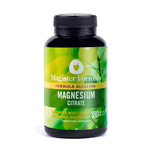 Citrato de Magnesio 2400mg | Efecto Alcalino | Alta Dosis de Magnesio Elemental Puro | 375mg de Biodisponibilidad | Suplemento 180 Cápsulas | Más Oxígeno y Energía | Reduce Cansancio y Mejora el Sueño