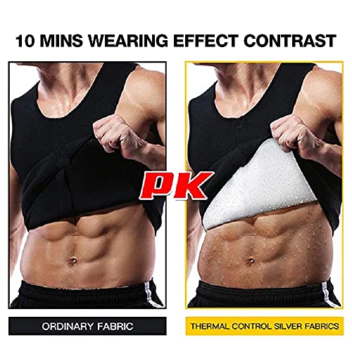 CJBIN Fajas Reductoras Adelgazantes Hombre, Camiseta Adelgazante Hombre Sauna Body Shaper Chaleco, Camiseta sin Manga Hombre Gym para Sauna Body, Shaper Entrenamiento, Entrenamiento Aeróbico