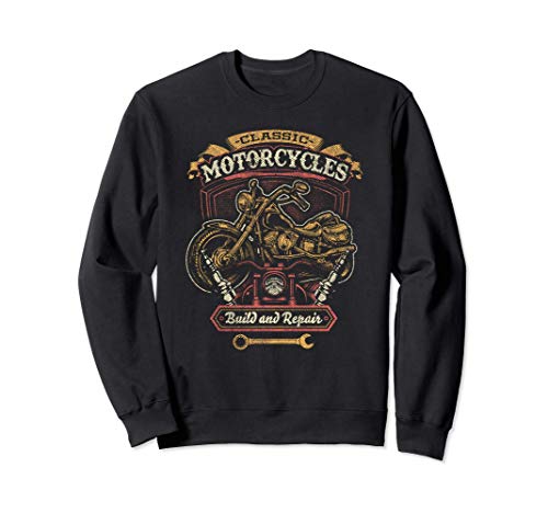 Classic Motorcycles Build And Repair Shop Men Biker Sudadera