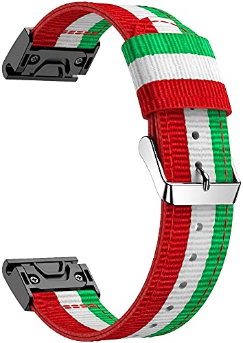 Classicase Correa de Reloj de NATO Nailon Compatible con Garmin Forerunner 935 / Forerunner 945 / Forerunner 745, Mujer y Hombre, Hebilla de Acero Inoxidable (2-Pack I)