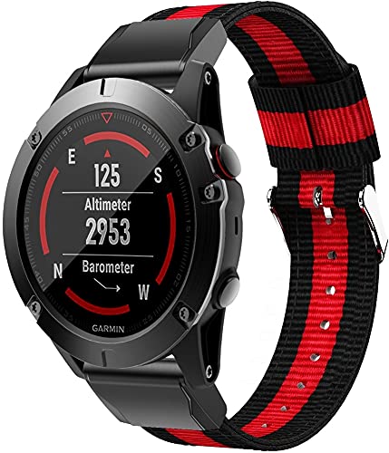 Classicase Correa de Reloj de NATO Nailon Compatible con Garmin Forerunner 935 / Forerunner 945 / Forerunner 745, Mujer y Hombre, Hebilla de Acero Inoxidable (2-Pack I)