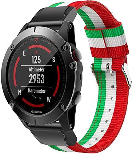 Classicase Correa de Reloj de NATO Nailon Compatible con Garmin Forerunner 935 / Forerunner 945 / Forerunner 745, Mujer y Hombre, Hebilla de Acero Inoxidable (2-Pack I)