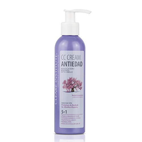 Clearé Institute CC Cream - Tratamiento Regenerador Antiedad | Aporta fuerza y Volumen | 95% Ingredientes Naturales | Aumenta Resistencia a la Rotura | Protector Térmico | Sin Parabenos - 200ml