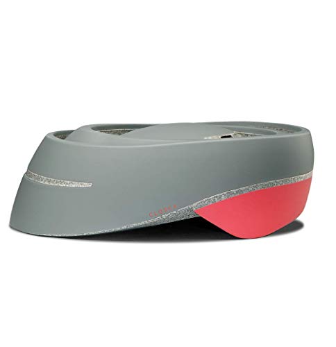 Closca Casco de Bicicleta para Adulto, Plegable Helmet Loop. Casco de Bici y Patinete Eléctrico/Scooter para Mujer y Hombre Unisex. Gris/Coral, Talla M