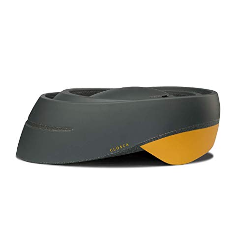 Closca Casco de Bicicleta para Adulto, Plegable Helmet Loop. Casco de Bici y Patinete Eléctrico/Scooter para Mujer y Hombre Unisex. Negro/Mostaza, Talla M