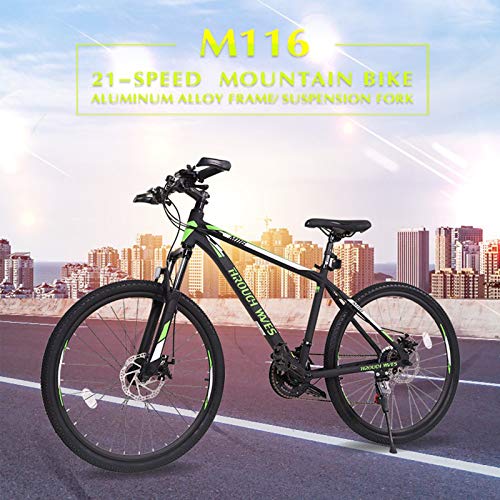 Clouds Bicicleta De Montaña, Bicicleta De Montaña De 26 Pulgadas Ruedas Unisex, 21 Marco De La Velocidad Ligera De Aluminio MTB De La Bicicleta, Frenos De Disco Doble, para Los Amantes del Ciclismo