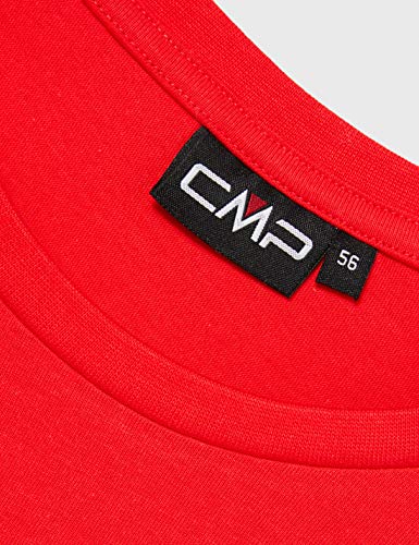 CMP Camiseta de Manga Corta para Hombre, 100% algodón, con Logotipo, 30d6397p, Hombre, Camiseta, 30D6397P, Rojo (Ferrari), XXX-Large