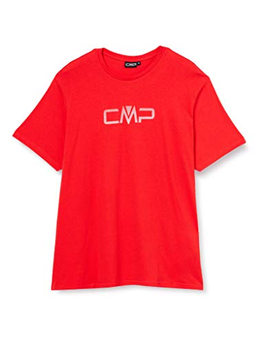 CMP Camiseta de Manga Corta para Hombre, 100% algodón, con Logotipo, 30d6397p, Hombre, Camiseta, 30D6397P, Rojo (Ferrari), XXX-Large