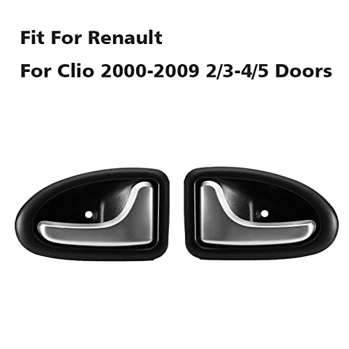 Coche Accesorios Puerta Interior Puertas Manijas Plateadas Mate para Renault para Clio 2000-2009 2/3-4/5 Perilla De Puerta Interior Coche Manija Puerta Interior Izquierda Derecha Manija Puerta aut