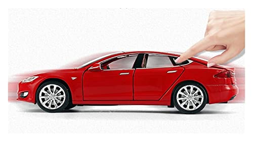 Coches Coleccion 1/32 Aleación Modelo De Coche Puertas Que Se Pueden Abrir Cuerpo Fundido A Presión Sonido Y Luces para Tesla Model S Regalo (Color : Negro)