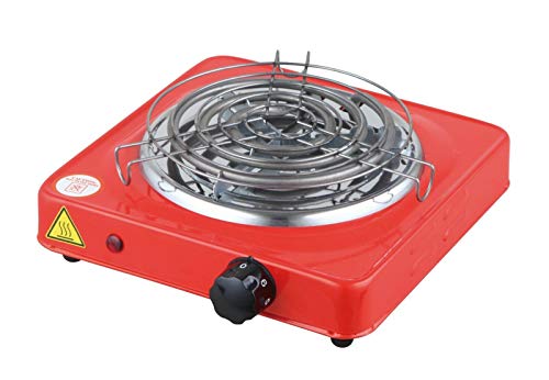 COCINA ELECTRICA PARA SHISHA CON GRILL CACHIMBA CARBON HORNILLO 1000W COLORES (ROJO)