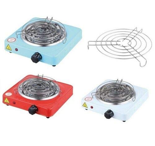 COCINA ELECTRICA PARA SHISHA CON GRILL CACHIMBA CARBON HORNILLO 1000W COLORES (ROJO)