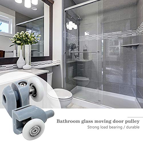 cococity Polea para mampara de ducha, 4 piezas superiores y 4 piezas inferiores, para puerta corredera de cristal baño(23 mm de diámetro)