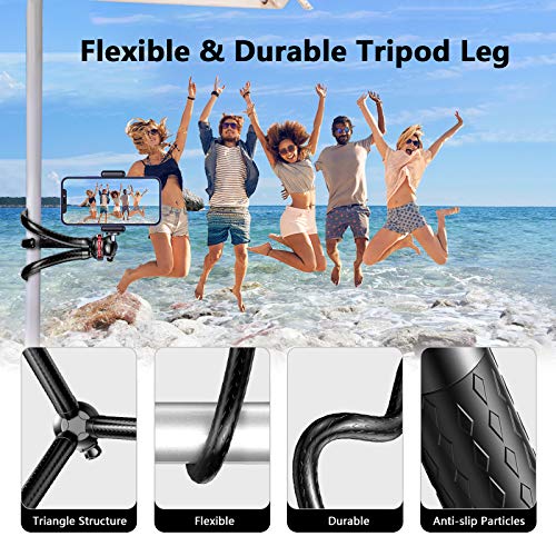 Cocoda Tripode para Movil, Flexible Tripodes Camaras con Rótula de Bola 360°, Trípode con Tornillo Universal de 1/4 Pulgadas y Control Remoto Bluetooth Compatible con iPhone Samsung GoPro