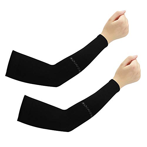 CODIRATO 2 Pares Mangas para Brazo Elásticas Mangas Protectoras UV Transpirables Manga Protectora Solar para Brazo para Actividades al Aire Libre Protección de la Piel (Negro)