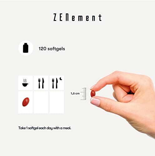 Coenzima Q10 200 mg, 120 Cápsulas | Con Aceite de Oliva Virgen Extra | 100% Natural CoQ10, No-GMO, Sin Gluten | de Zenement