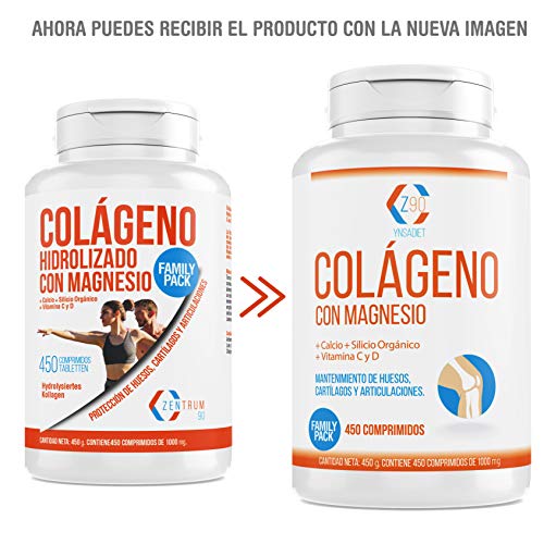 Colágeno con Magnesio 900 Comprimidos| Colágeno Hidrolizado con Calcio + Vitamina C + Vitamina D| Energía y Articulaciones Fuertes| Z90