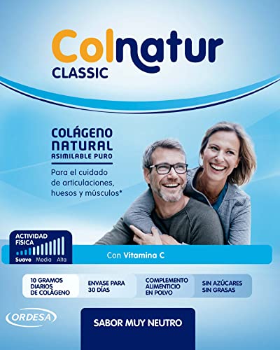 Colnatur Classic – Colágeno Natural para Músculos y Articulaciones, Sabor Neutro, 306 gr