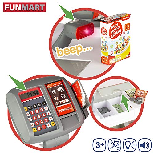 ColorBaby - Supermercado Juguete con Accesorios, Puesto de Mercado con escáner, Caja registradora con Scanner y Lector de Tarjeta, Tienda Infantil, Juguetes para niños 3 años