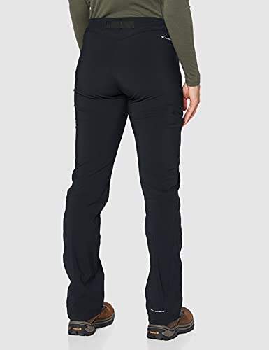 Columbia Adventure Hiking Pantalón De Lluvia, Mujer, Black, 12 S