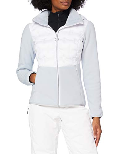 Columbia Delta Ridge Polar híbrido, Mujer, Blanco,Gris (Cirrus Grey), L