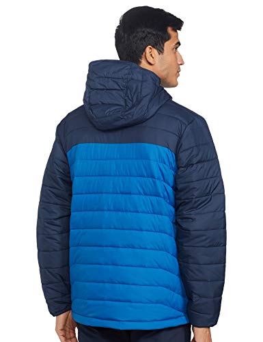 Columbia Powder Lite Hooded , Chaqueta Hombre, Azul (Bright Indigo, Collegiate Navy), M