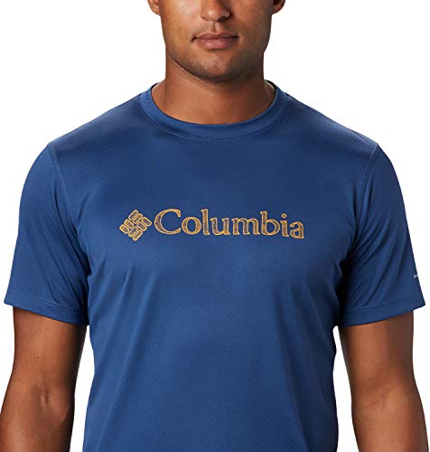 Columbia Zero Rules, Camiseta de manga corta, Hombre, Azul (Carbon CSC Topo Lines), Talla S
