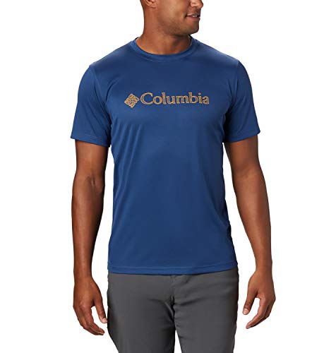 Columbia Zero Rules, Camiseta de manga corta, Hombre, Azul (Carbon CSC Topo Lines), Talla S