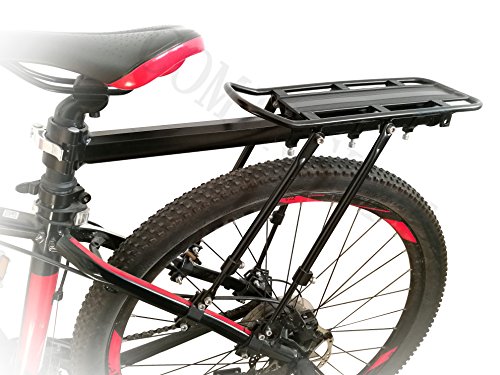 COMINGFIT® 75kg Capacityj, portaequipajes de bicicleta ajustable Cargo Rack-Super Strong Upgrade portaequipajes de bicicleta 4-Strong-Leg Bicycle Cargo Carrier