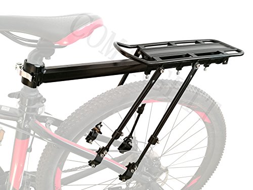 COMINGFIT® 75kg Capacityj, portaequipajes de bicicleta ajustable Cargo Rack-Super Strong Upgrade portaequipajes de bicicleta 4-Strong-Leg Bicycle Cargo Carrier