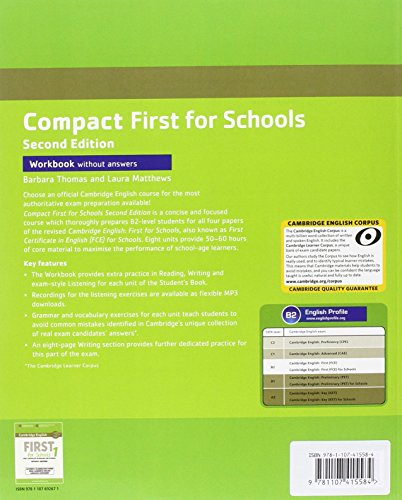 Compact First for Schools Student's Pack (Student's Book without Answers with CD-ROM, Workbook without Answers with Audio) Second Edition: Student's Book without answers / Workbook without answers