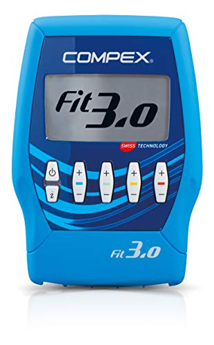 Compex Fit 3.0 Electroestimulador, Unisex, Azul + 6260760 Electrodos Easysnap Performance, 5 X 5 cm, Pack de 4