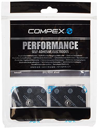 Compex Fit 3.0 Electroestimulador, Unisex, Azul + 6260760 Electrodos Easysnap Performance, 5 X 5 cm, Pack de 4