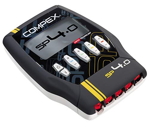 Compex SP 4.0. Electroestimulador, Unisex, Gris + 6260760 Electrodos Easysnap Performance, 5 X 5 cm, Pack de 4