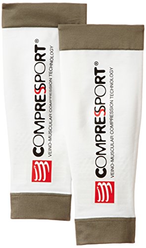 Compress Sport Compression - Calentadores de piernas de runinng para hombre, color blanco, talla S