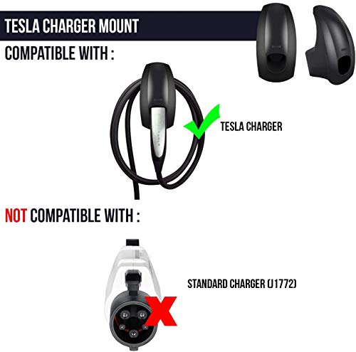 Conexión de Pared de Cable de Carga para Organizador, Compatible con Tesla Model X/Model S/Model Y/Model 3 - Accesorios de Protección para Tesla Charger (Negro)