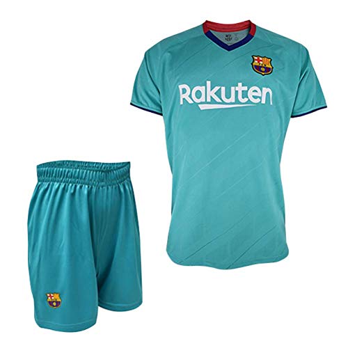 Conjunto Camiseta y pantalón 3ª equipación FC. Barcelona 2019-20 - Replica Oficial con Licencia - Dorsal Liso - Talla 10