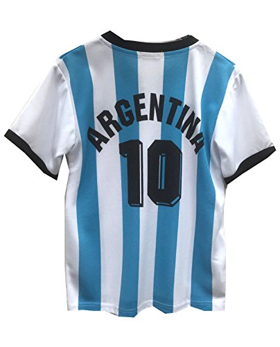 Conjunto de camiseta y pantalón corto de fútbol de verano., 30 (1-2 ans), Argentine
