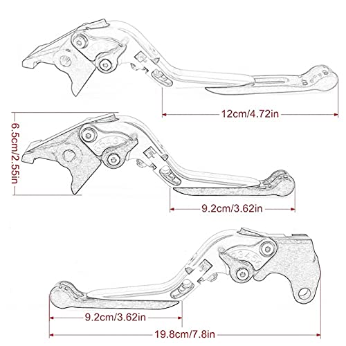 Conjunto De Freno Palanca Specialized Más Caliente para Ducati Scrambler Cafe Racer 2017 CNC Manillar Aluminio para Motocicleta Palanca De Embrague De Freno Logotipo Láser (Color : L)