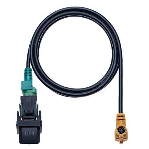 Conmutador USB y arnés de conexión RCD510 RNS315 Compatible con Bora Passat Polo Jetta MK5 Rabbit Golf MK6 Sagitar Scirocco Touran Tiguan | Cable de 4 Clavijas para vehículo Radio | 1m