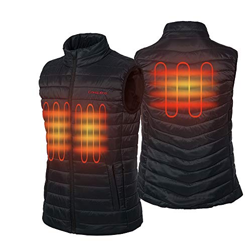 CONQUECO Chaleco Calefactable Eléctrico Hombre Chaqueta Ropa para Invierno Motocicleta Viajar Esquí Senderismo