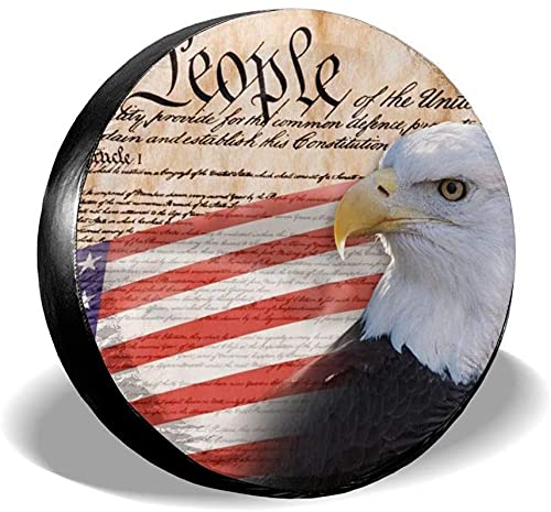 Constitution of America - Funda para llanta de repuesto,poliéster,universal,de 17 pulgadas,para rueda de repuesto,para remolque,RV,SUV,rueda de camión,camión,caravana,accesorios de remolque de viaje